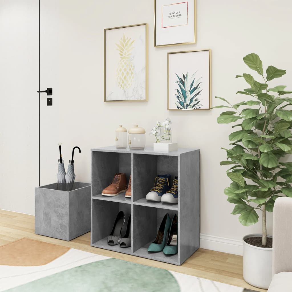 Betongrauer Schuhschrank für Flur, 105 cm