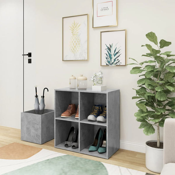 Betongrauer Schuhschrank für Flur, 105 cm