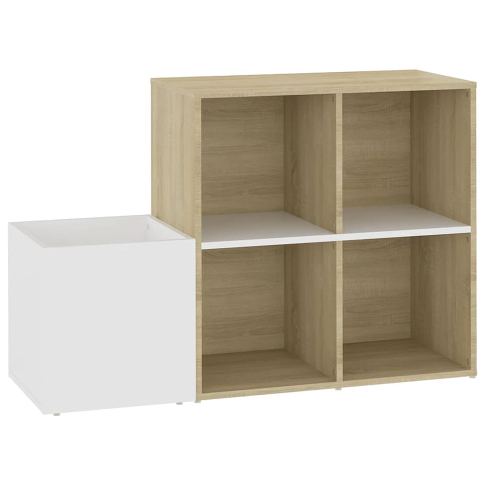 Weißer Schuhschrank mit Eichen-Optik