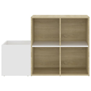 Weißer Schuhschrank mit Eichen-Optik
