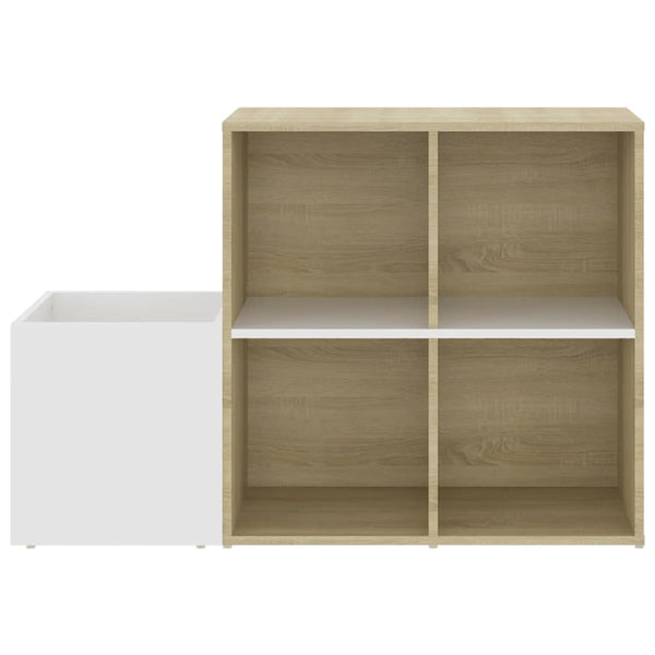 Weißer Schuhschrank mit Eichen-Optik