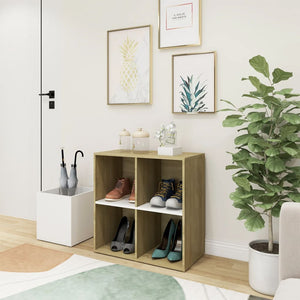 Weißer Schuhschrank mit Eichen-Optik