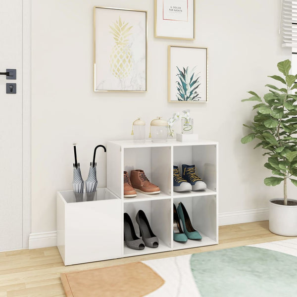 Hochglanz Schuhschrank Weiß, 105 cm