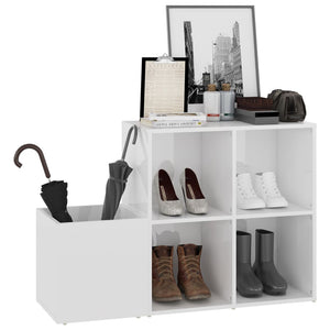 Hochglanz Schuhschrank Weiß, 105 cm