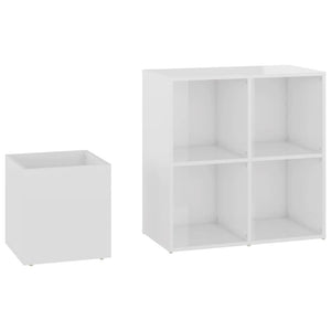 Hochglanz Schuhschrank Weiß, 105 cm