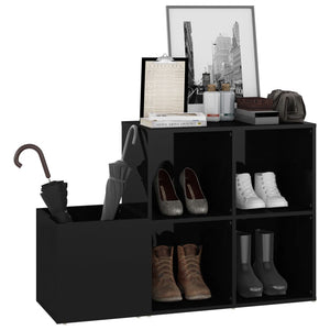 Hochglanz Schuhschrank Schwarz 105cm