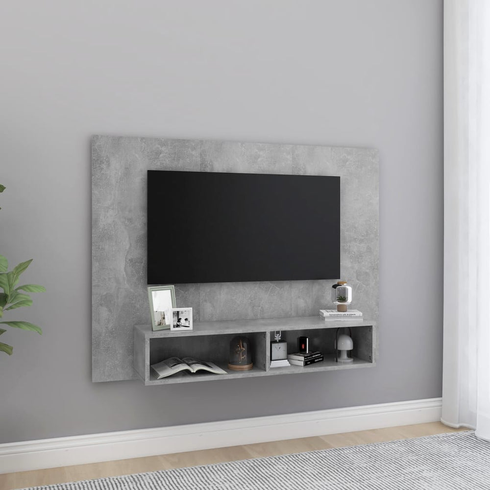 Meuble TV mural vidaXL gris béton 120x23,5x90 cm en bois d'ingénierie