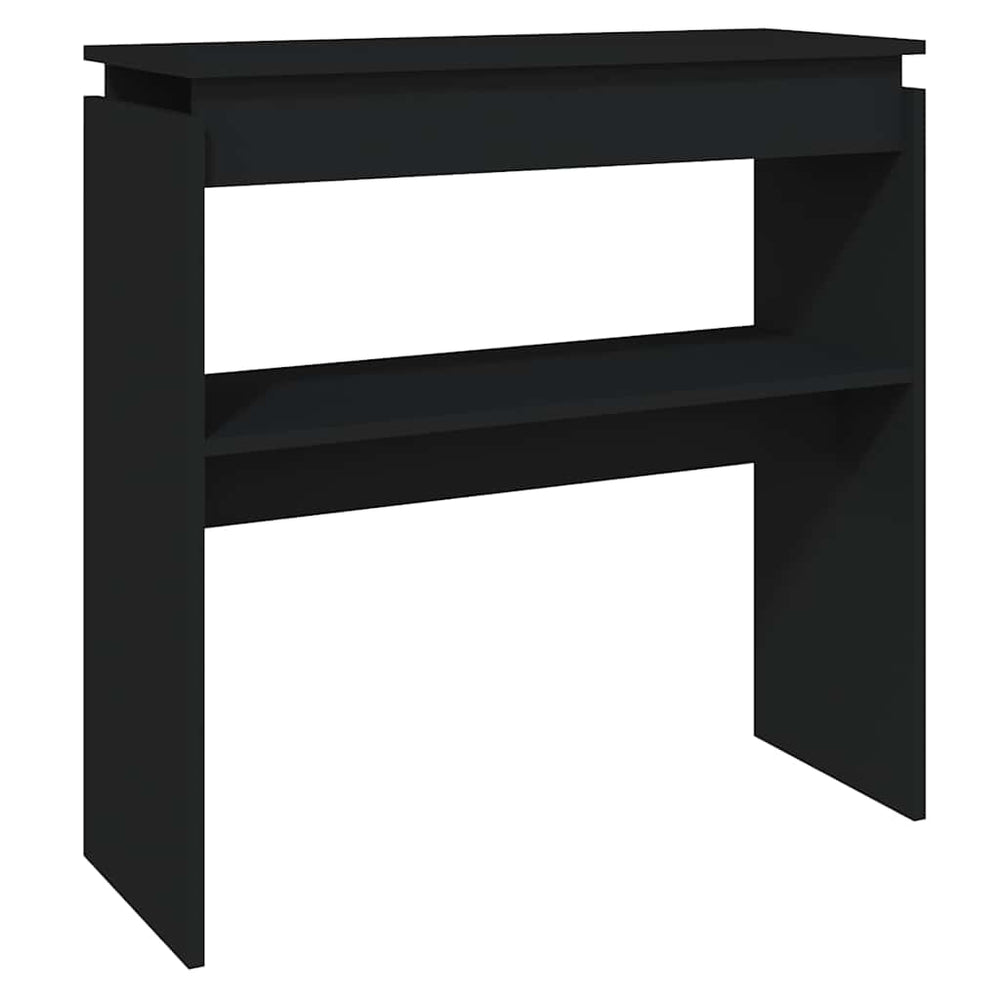 vidaXL Console noire 80x30x80 cm en bois d'ingénierie