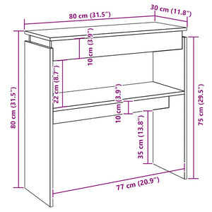 Schwarzer Konsolentisch 80 cm