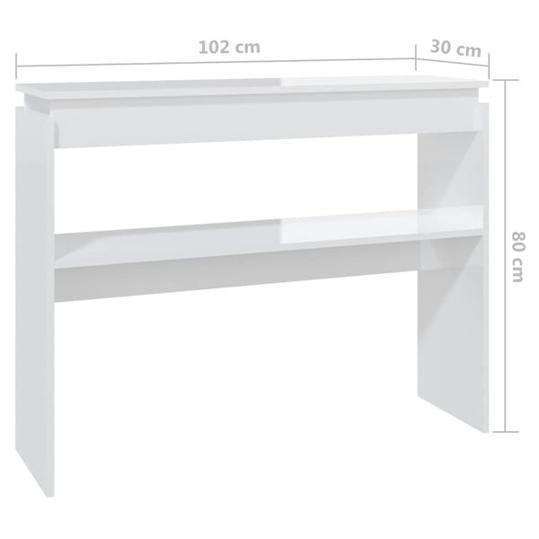 Hochglanz Weißer Konsolentisch 102 cm