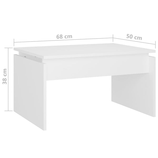 Weißer Couchtisch 68x50 cm