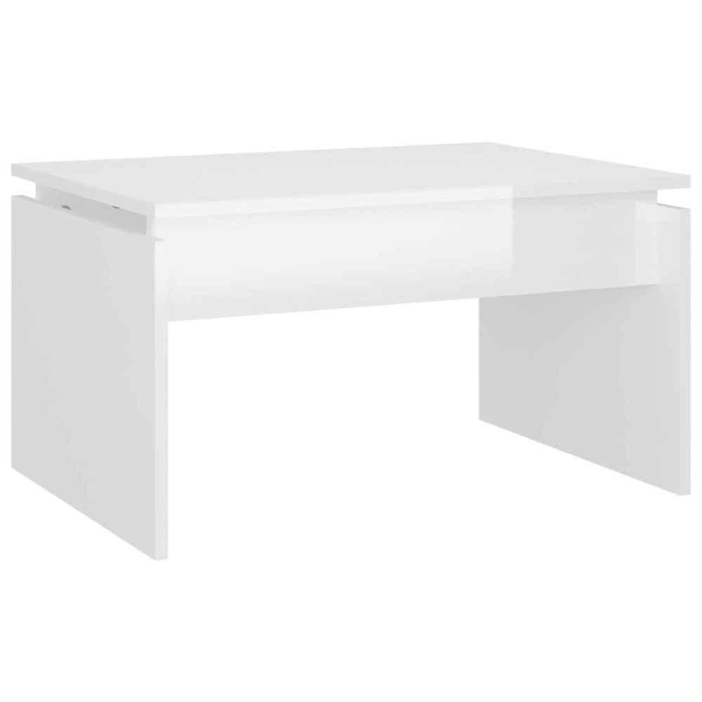 vidaXL Table basse blanc brillant 68x50x38 cm Bois d'ingénierie