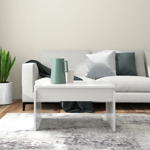 Couchtisch Weiß Hochglanz 68x50 cm
