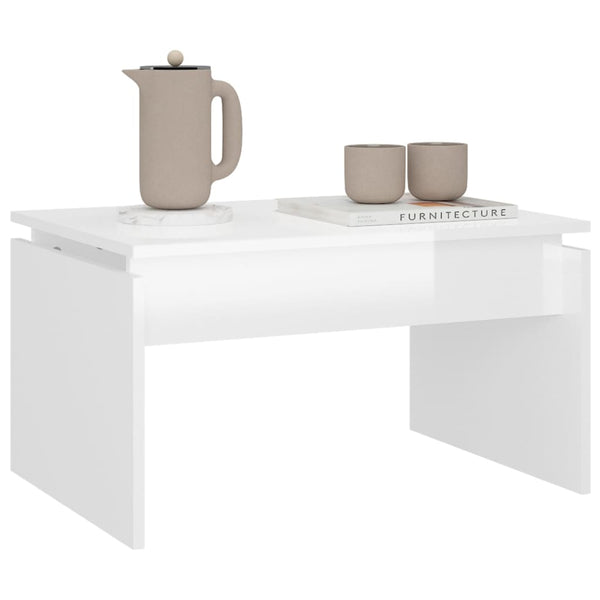 Couchtisch Weiß Hochglanz 68x50 cm