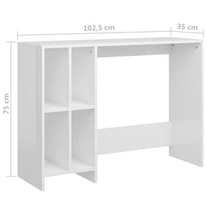 Weißer Hochglanz Computertisch 102,5 cm