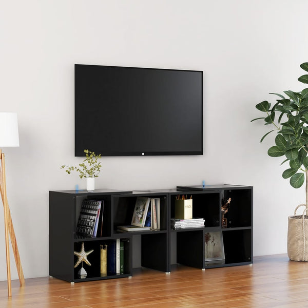 TV-Schrank Schwarz Hochglanz 104 cm