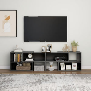 TV-Schrank Hochglanz Grau 149 cm
