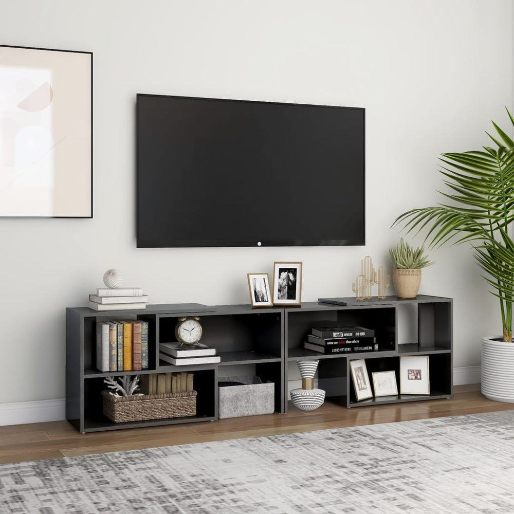 TV-Schrank Hochglanz Grau 149 cm