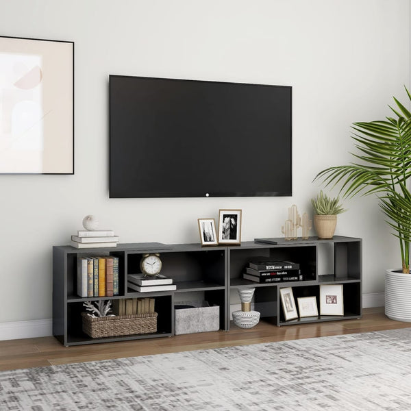 TV-Schrank Hochglanz Grau 149 cm