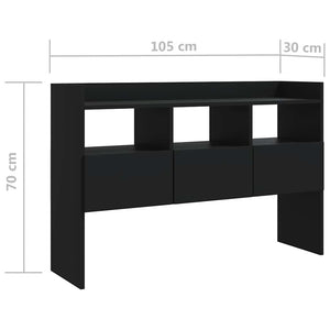 Schwarzes Sideboard 105 cm Holz