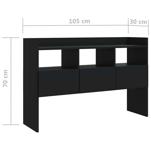 Schwarzes Sideboard 105 cm Holz