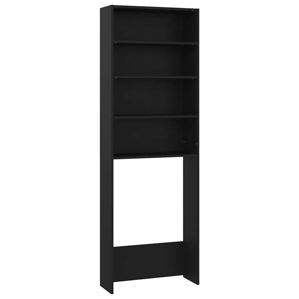 Waschmaschinenschrank Schwarz 64x24x190cm