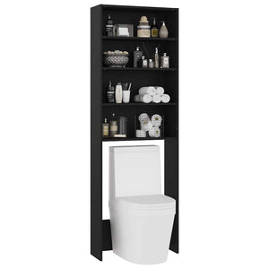 Waschmaschinenschrank Schwarz 64x24x190cm