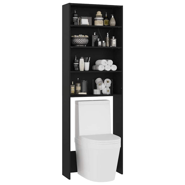 Waschmaschinenschrank Schwarz 64x24x190cm