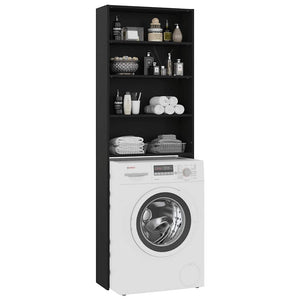 Waschmaschinenschrank Schwarz 64x24x190cm