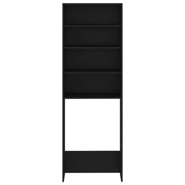Waschmaschinenschrank Schwarz 64x24x190cm