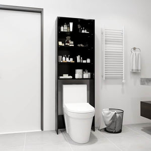 Waschmaschinenschrank Schwarz 64x24x190cm
