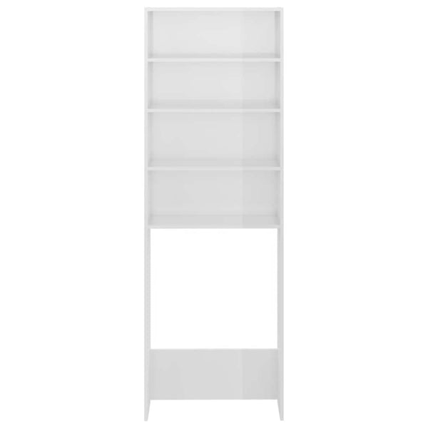 Waschmaschinenschrank Hochglanz Weiß 64x24x190 cm