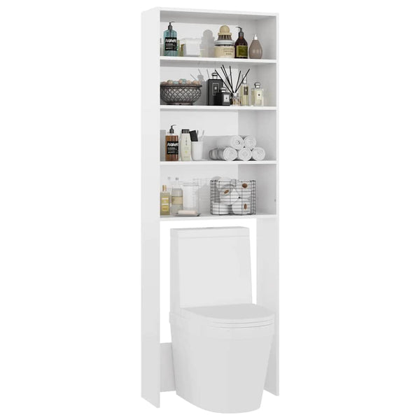 Waschmaschinenschrank Hochglanz Weiß 64x24x190 cm