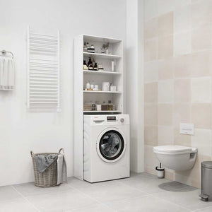 Waschmaschinenschrank Hochglanz Weiß 64x24x190 cm