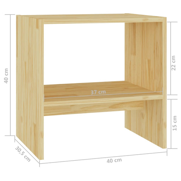 Nachttische Kiefer Massivholz 40x40 cm, 2er-Set