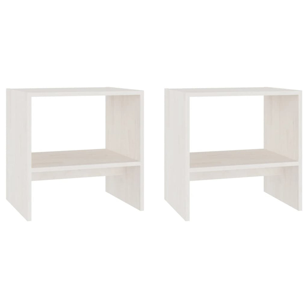 vidaXL Nightstands 2 pcs. White 40x30.5x40 cm Solid Pine Wood