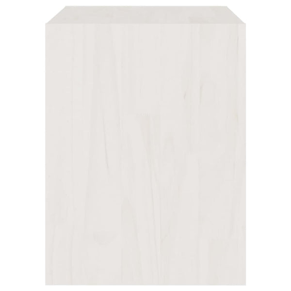 Nachttische 2er Set, Kiefer Massivholz, Weiß