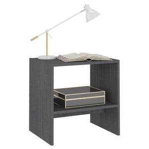vidaXL Tables de chevet 2 pcs Gris 40x30,5x40 cm Bois de pin massif
