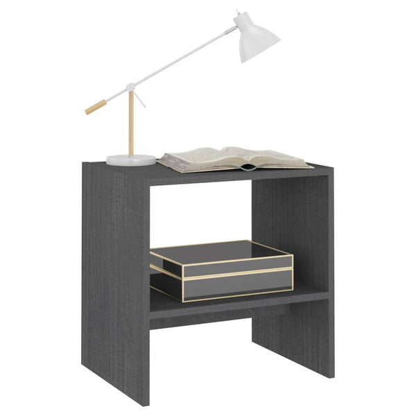 vidaXL Tables de chevet 2 pcs Gris 40x30,5x40 cm Bois de pin massif
