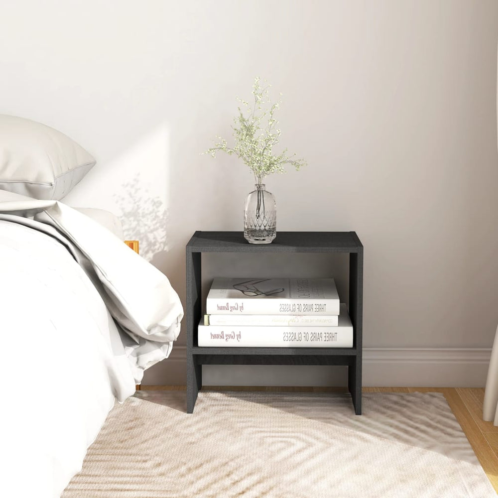 vidaXL Nightstands 2 pcs. Gray 40x30.5x40 cm Solid Pine Wood