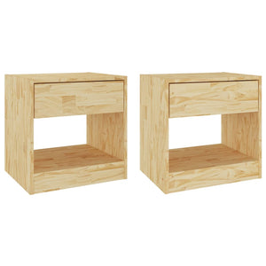 Massivholz Nachttische Kiefer, 2er-Set