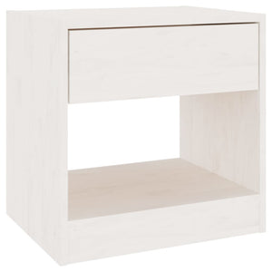 Nachttisch Weiß Kiefer Massivholz 40x40 cm