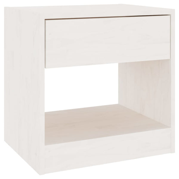 Nachttisch Weiß Kiefer Massivholz 40x40 cm