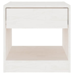 Nachttisch Weiß Kiefer Massivholz 40x40 cm