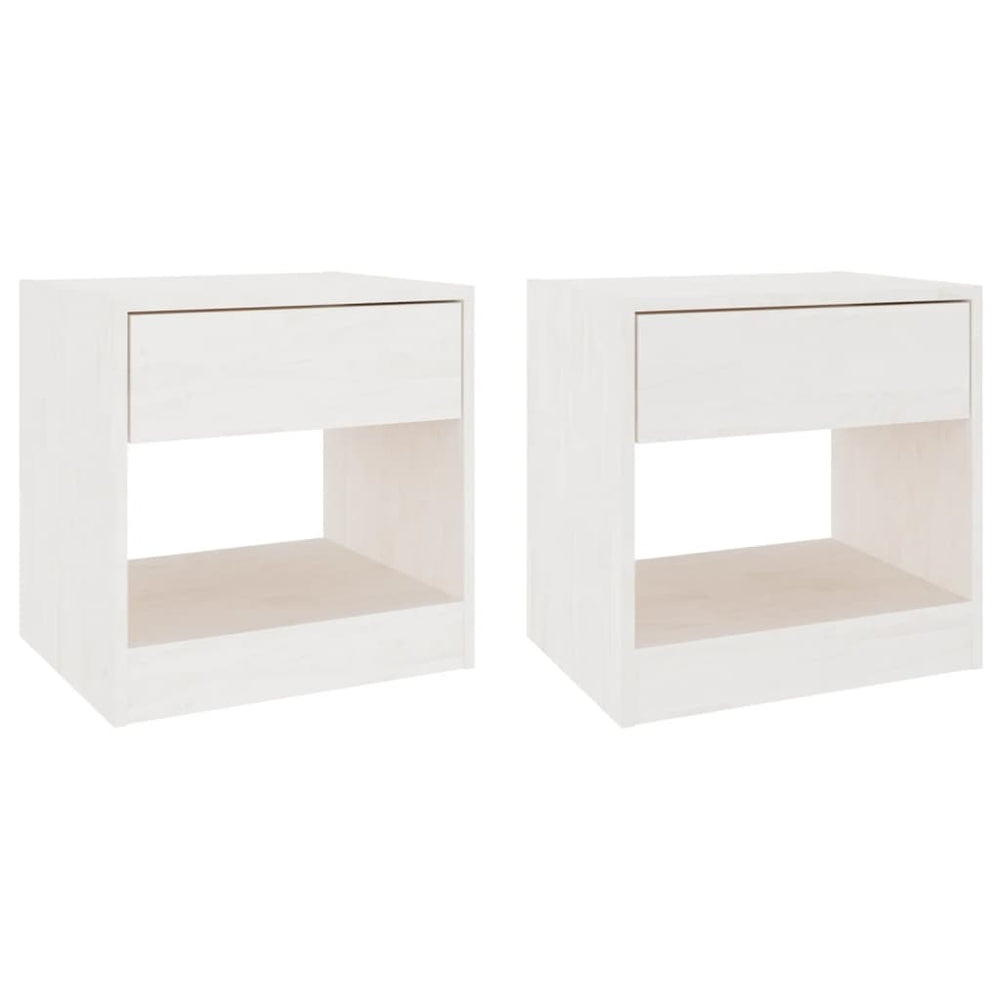 vidaXL Nightstands 2 pcs White 40x31x40 cm Solid Pine Wood