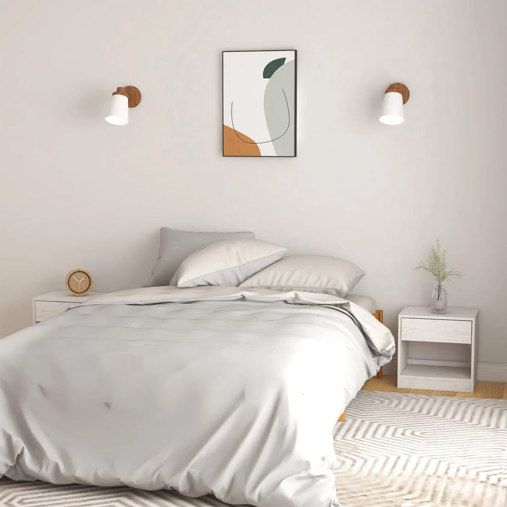 vidaXL Nightstands 2 pcs White 40x31x40 cm Solid Pine Wood