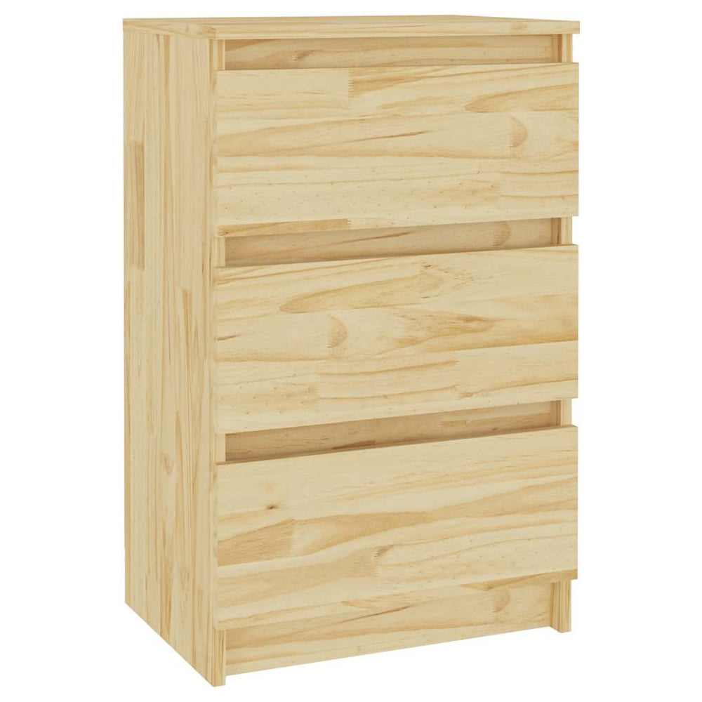 vidaXL Nightstand 40x29.5x64 cm Solid Pine Wood
