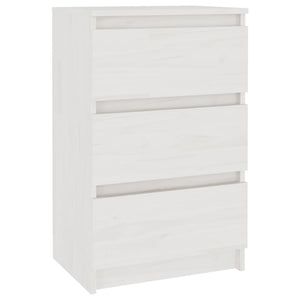 Weißer Nachttisch Kiefer Massivholz 40 cm