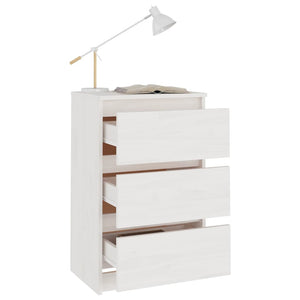 Weißer Nachttisch Kiefer Massivholz 40 cm