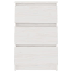 Weißer Nachttisch Kiefer Massivholz 40 cm